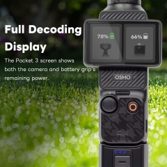 Full Decoding Battery Handle for DJI Osmo Pocket 3 with USB C Port Transfer Date