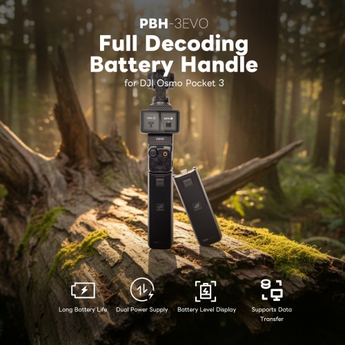 Full Decoding Battery Handle for DJI Osmo Pocket 3 with USB C Port Transfer Date