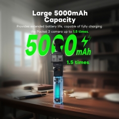 Full Decoding Battery Handle for DJI Osmo Pocket 3 with USB C Port Transfer Date