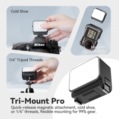 Magnetic Quick-Release Mini LED Light with OSMO POKCET 3 Half Case with Cold Shoe Mount