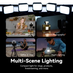 Magnetic Quick-Release Mini LED Light with OSMO POKCET 3 Half Case with Cold Shoe Mount