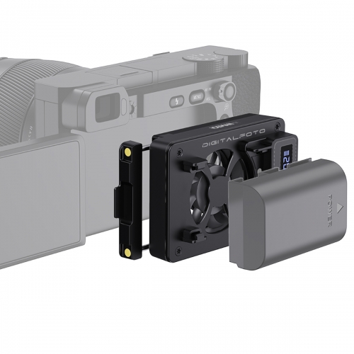 Camera Cooling Fan with NP-FZ100 and LP-E6P Battery Mount