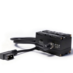 360 Degree Rotatable Dual Sony NPF-L Series Dummy Battery with DC with Lock to D-tap Power Cable