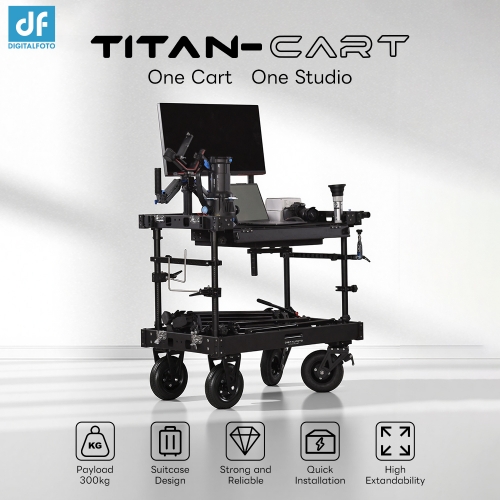 300kg Payload Video Production Camera Cart Collapsible Mobile Workstation 8" Wheel