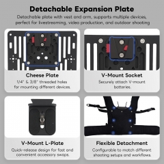 DJI RS2 RS3 PRO RS4 PRO RS5 Gimbal Supporting Vest System with V Mount Battery/Wireless Transmitter Plate