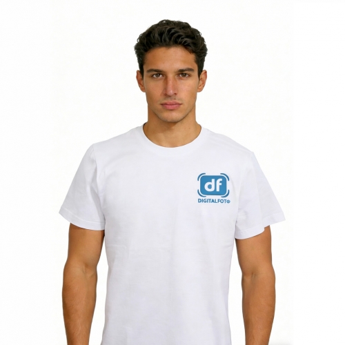 DIGITALFOTO Brand White T-Shirt with Fashion Design