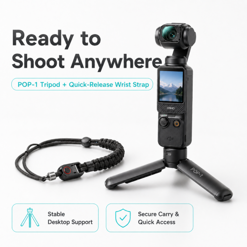 Accessory Bundle for DJI Osmo Pocket 4, 6 Filters + Silicone Case + POP-1 Tripod + Wrist Strap + Carry Case + Tempered Glass, OSMO POCKET 4 Not Included