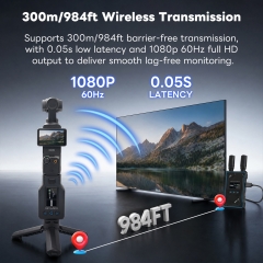 Wireless HDMI Transmitter and Receiver for DJI Osmo Pocket 3,Osmo Pocket 41080P UVC&HDMI Output Wireless HDMI Extender for OBS Switcher,1640ft 0.05s Latency,Reverse Charging,HDMI to UVC, Creator Combo