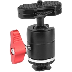 Prime Focus Easy Lock Mini Ball Head with Shoe Mount Adapter Ratchet Locking Knob