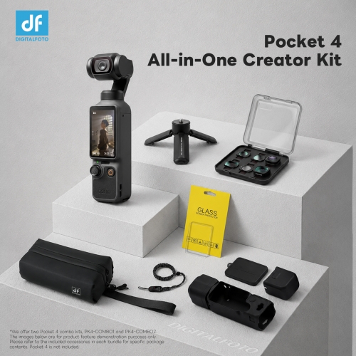 Accessory Bundle for DJI Osmo Pocket 4, 6 Filters + Silicone Case + POP-1 Tripod + Wrist Strap + Carry Case + Tempered Glass, OSMO POCKET 4 Not Included