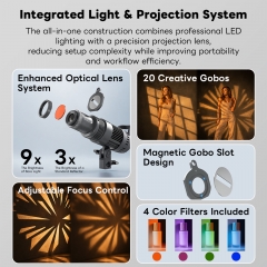 50W Bi-Color LED Spotlight Intergrated with Snoot Projector Attachment
