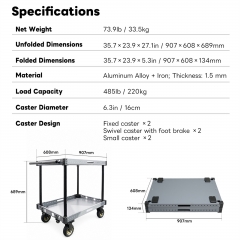 200KG Payload Lightweight Video Production Camera Cart