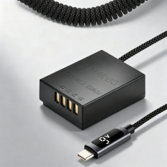 NP‑W126 9V Dummy Battery w/ LED Screen & PD – Fully Decoded, Braided Cable, Overcurrent Protection for Fujifilm