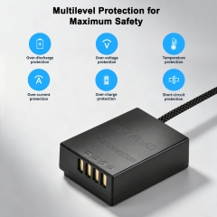 NP‑W126 9V Dummy Battery w/ LED Screen & PD – Fully Decoded, Braided Cable, Overcurrent Protection for Fujifilm