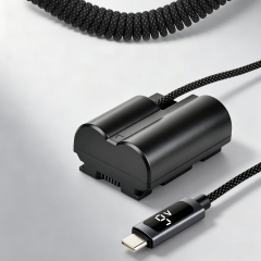 NP‑W235 9V Dummy Battery w/ LED Screen & PD – Fully Decoded, Braided Cable, Overcurrent Protection for Fujifilm