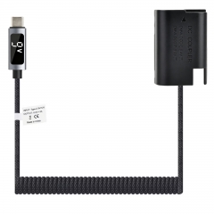 BLK22 9V Dummy Battery w/ Digital Display & Braided Cable – for Pan asonic LUMIX S5/GH6/G9M2 Series