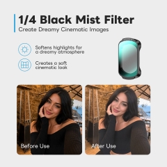6-in-1 Magnetic Filter Kit Compatible with DJI Osmo Pocket 3 & Pocket 4, 0.72X Wide-Angle Lens, Macro Lens, CPL, VND, Star & 1/4 Black Mist Filters with Storage Case