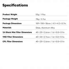CPL&Black Mist&VND Magnetic Filter Kit for Insta360 LUNA Pocket Camera