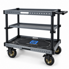 Middle Cart Shelf with 2 Horizontal Rods&Clamp for TITAN-LITE Collapsible Utility Production Cart for Film, Television &Audio& Photo Industry