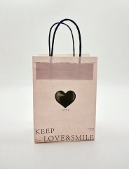 Cute Small Kraft Paper Handbags Cartoon Pattern Eco Friendly Customizable Gift Totes