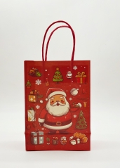 Cute Small Kraft Paper Handbags Cartoon Pattern Eco Friendly Customizable Gift Totes