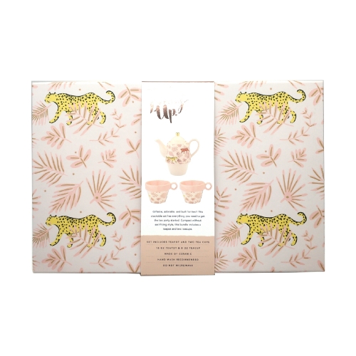 Pink Rigid Heaven and Earth Tea Set Gift Box