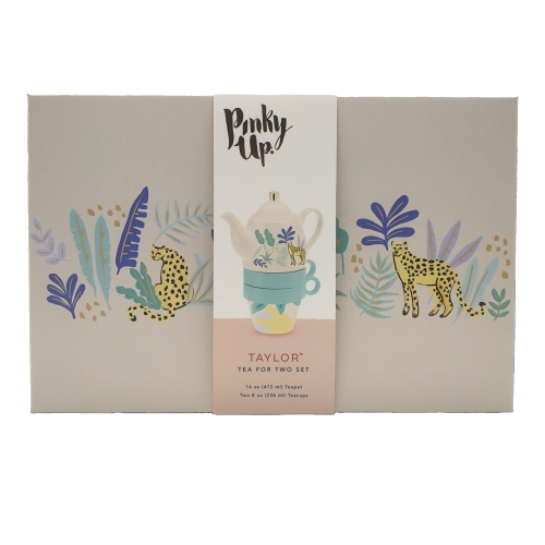 Colorful Leaf Print Ceramic Tea Set Packing Box
