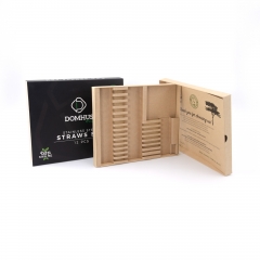 Two-Tone Black & Brown Stainless Steel Straw Set Packing Box