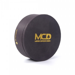 Black Round Rigid Box with Gold Foil Logo