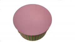 Pinky Up Pink Green Stripe Round Rigid Box