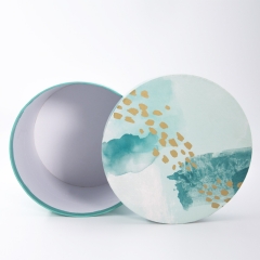 Decorative Round Rigid Boxes with Art Prints