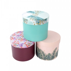 Decorative Round Rigid Boxes with Art Prints