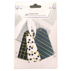 Assorted Metallic Gold Grid, Dot & Stripe Gift Hang Tags