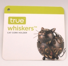 Cat Cork Holder Promotional Retail Hang Tag