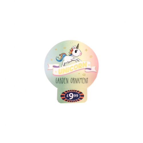Unicorn Garden Ornament Rainbow Hang Tag