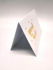 White Good Luck Greeting Paper Card With Dot Details