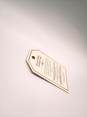 Beige Leaf Print Hang Tag With Metal Grommet