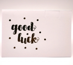 White Good Luck Greeting Paper Card With Dot Details
