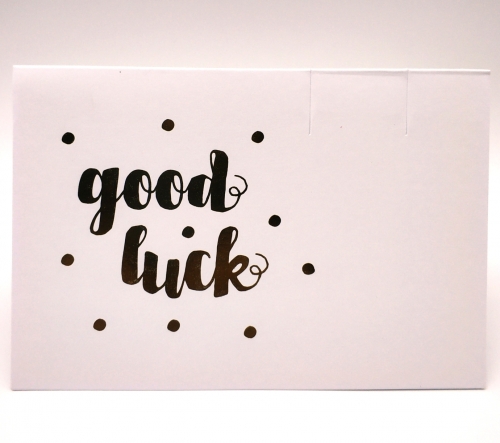 White Good Luck Greeting Paper Card With Dot Details
