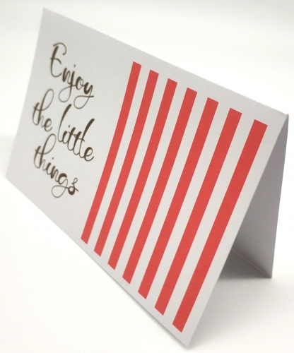 Metallic Gold Script & Red Stripe Motivational Greeting Card