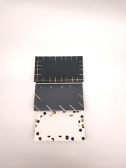 Tented Fold-Out Black and White with Gold Accent Paper Cards