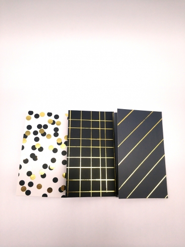 Tented Fold-Out Black and White with Gold Accent Paper Cards