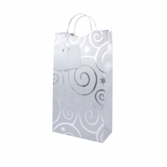 Luxury Custom Paper Wine Gift Bags with Metal Handle