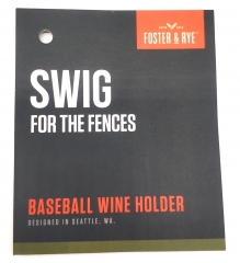 Foster & Rye Black Baseball Wine Holder Hang Tag