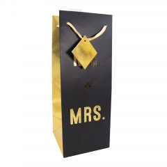 Assorted Themed Wine Bottle Gift Bags with Ribbon Handles and Hang Tags