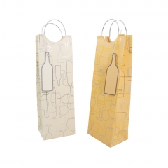 Luxury Custom Paper Wine Gift Bags with Metal Handle