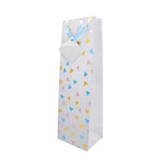 Assorted Holiday & Party Wine Bottle Gift Bags with Glitter & Foil Accents