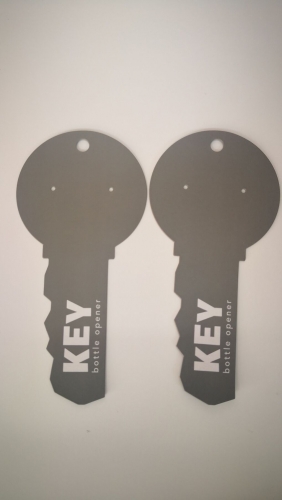 KEY Bottle Opener Shaped Hang Tag