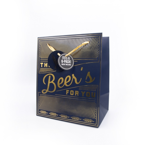 Santa & Hops Design Beer Pack Paper Gift Bags