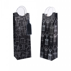 Luxury Custom Paper Wine Gift Bags with Metal Handle